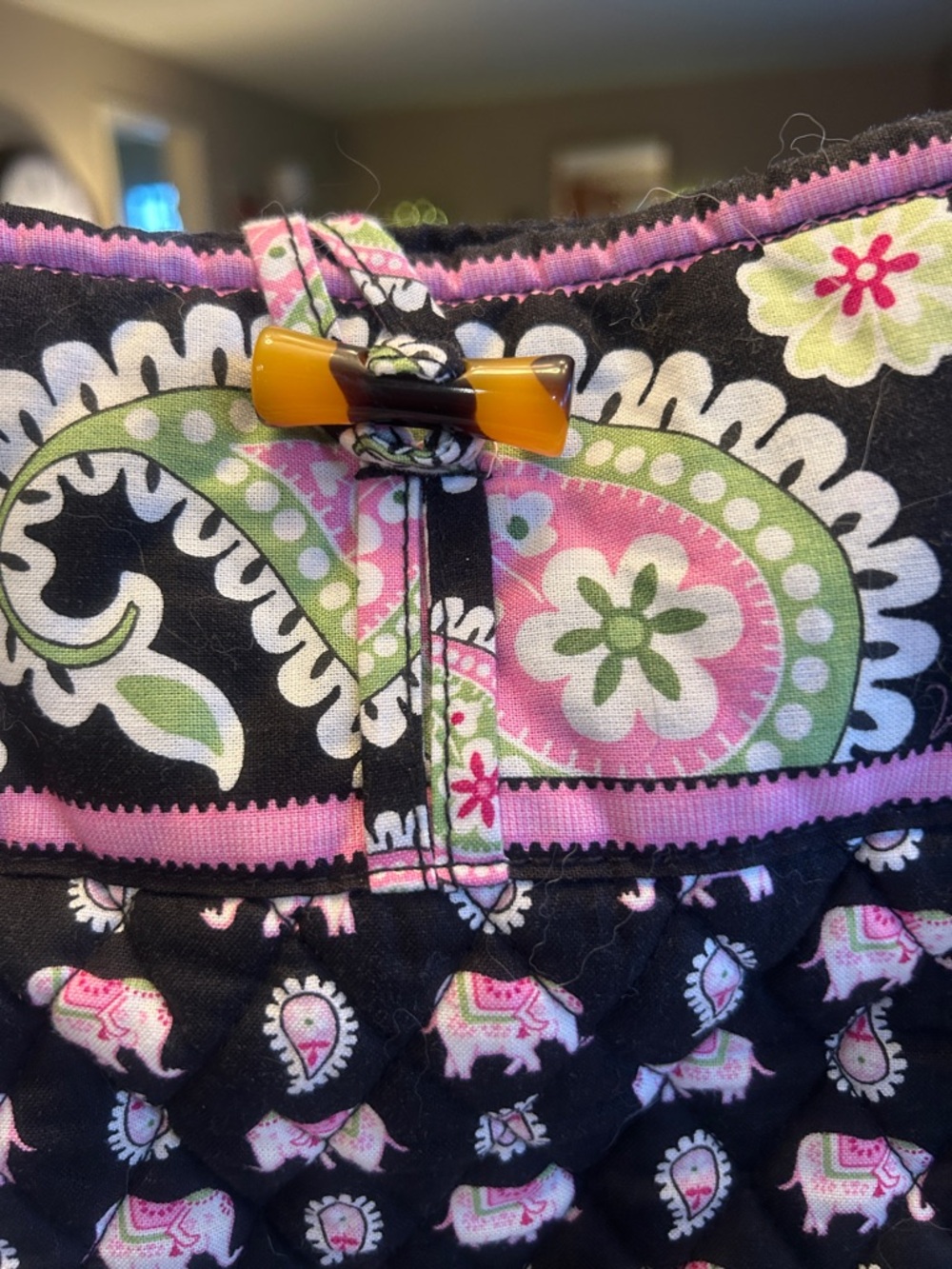 Vera Bradley Black and Pink Paisley Tote - Picture 4 of 7